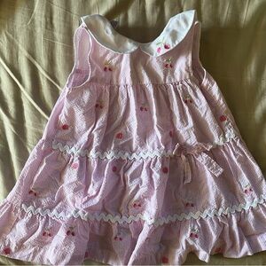Pink Striped Kids Casual Dress